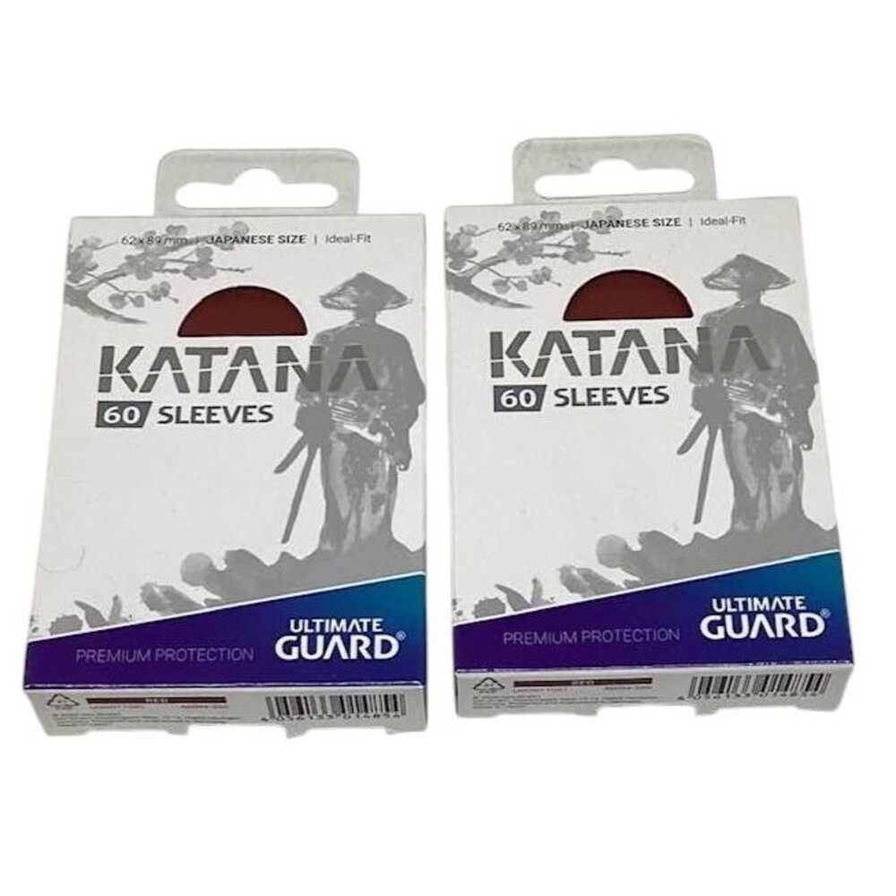 Katana 60 Inner Sleeves Red Japanese Size Ultimate Guard 2 Pks NEW